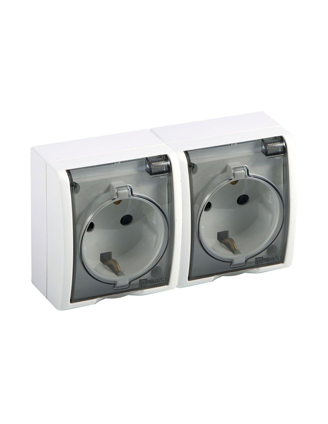 Prise Double Schuko Ip54 Simon Double Prise Étanche Pour Extérieur - Simon