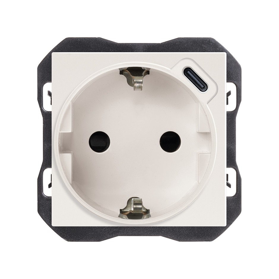 Schuko-steckdose 16a 250v Mit Usb-c-ladebuchse 10,5w Weiß Matt Simon 270