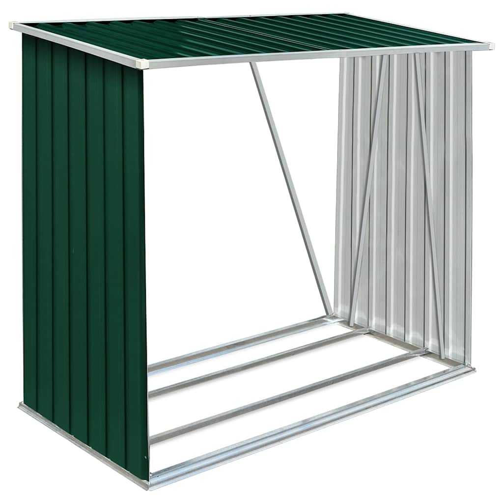 Brennholzlager Verzinkter Stahl 163 X 83 X 154 Cm Grün Vidaxl