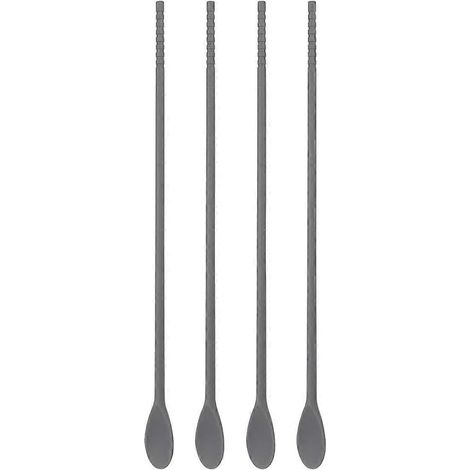 Silikon-teelöffel, 28 Cm (11 Zoll) Lange, Doppelseitige Küchenstäbchen – Dunkelgrau