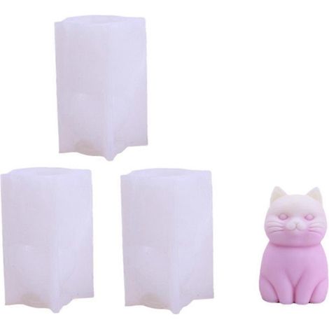 3-teiliges Silikon-kerzenform-set Mit Katzenmotiv, 3d-diy-schokoladenform Für Heimwerkerprojekte