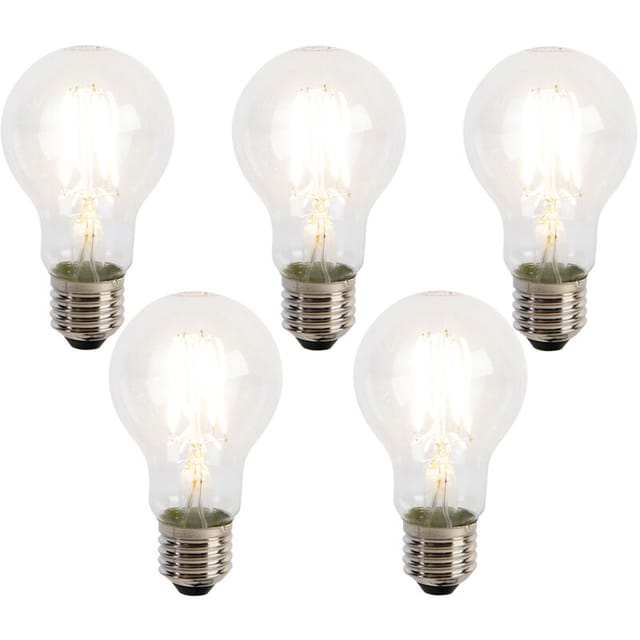 Luedd - Set Mit 5 E27 Led Filament Glühbirnen A60 Dämmerungssensor 4w 470lm 2700k