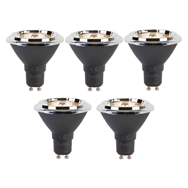 Luedd - Set Mit 5 Dimmbaren Gu10 Led-leuchtmitteln Ar70 6w 450lm 2700k