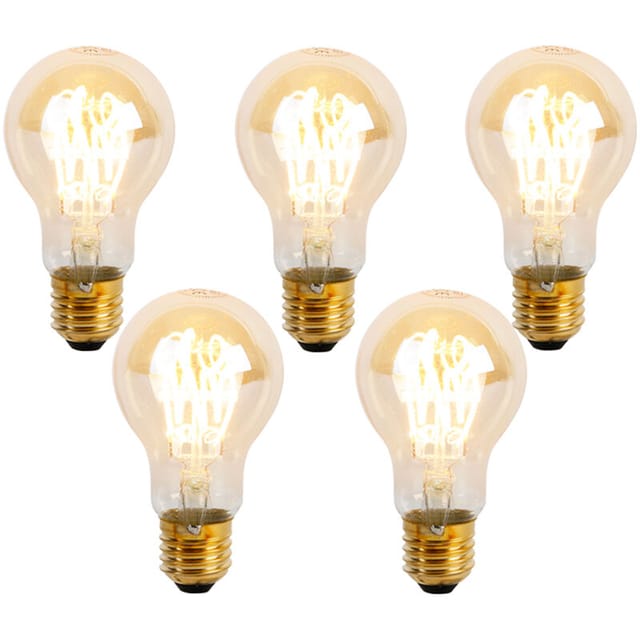 Luedd - 5er-set E27 Dimmbare Led-spiralglühbirnen A60 Goldline 4w 270 Lm 2200k