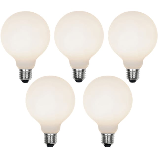 Luedd - 5er Set E27 3-stufen Dimmbar Led Glühbirnen G95 Matt 5w 550lm 3000k