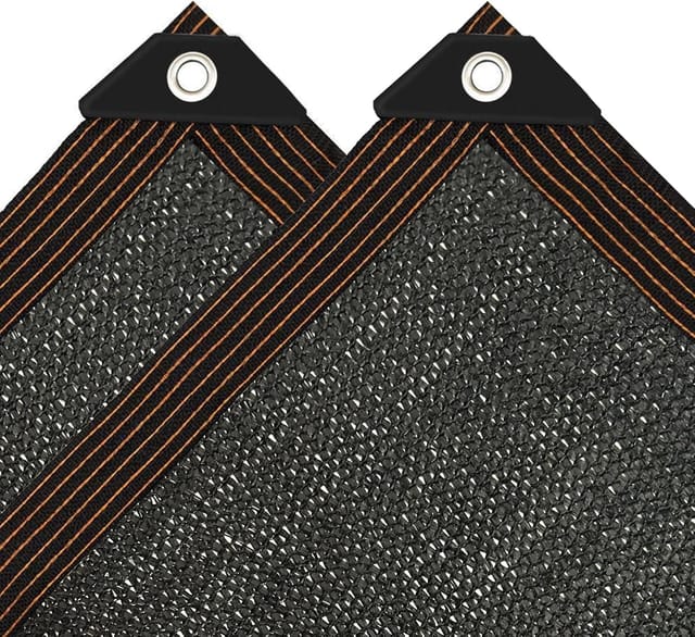 Tonchean - Sonnensegel, Rechteckig, 3 X 6 M, Uv-beständig, Mit Ösen, 90 % Schwarz, Für Garten, Terrasse, Pflanzen, Pool, Zuhause