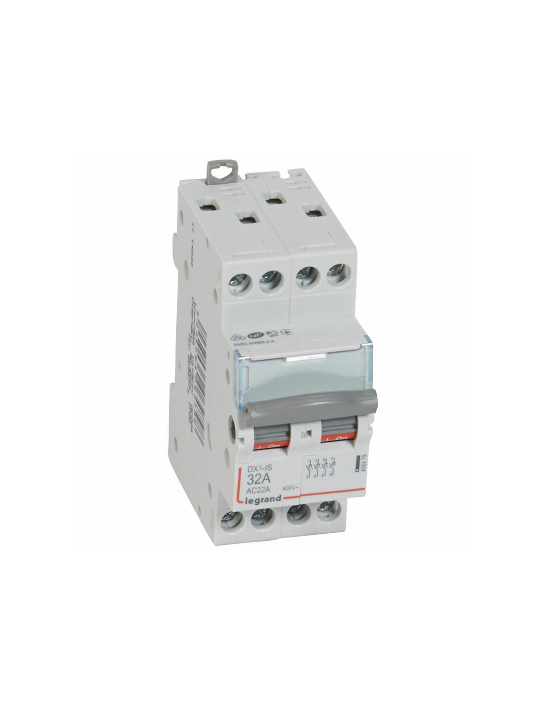 Lasttrennschalter Dx³-is 4p 400 V 32 A 2 Module. Legrand 406479