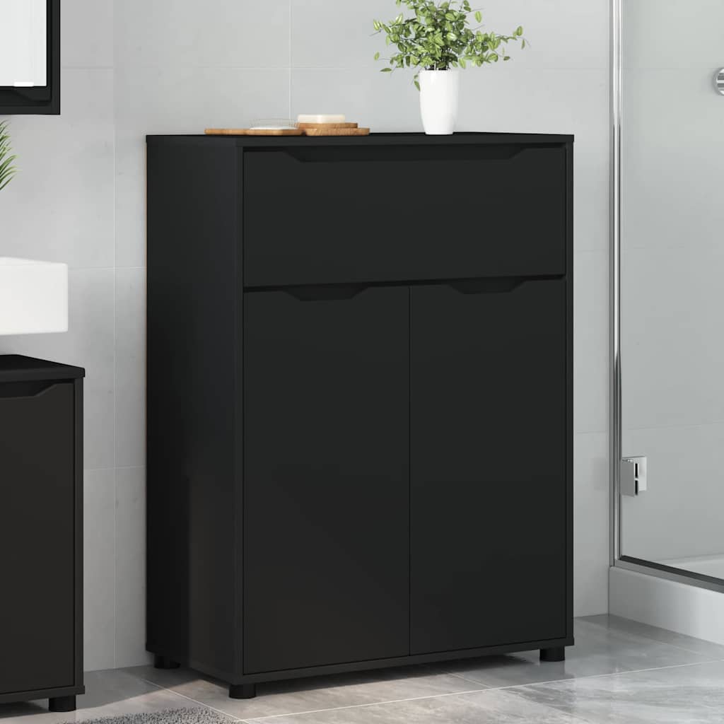 Badezimmerschrank Schwarz 72,5 X 36,5 X 100 Cm Holzwerkstoff