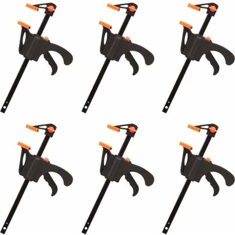 6er-set Schnellspannzwingen – Spannbereich Bis 10 Cm (4 Zoll) – Robuste Konstruktion Mit Antirutschpolster – Holzbearbeitungswerkzeuge