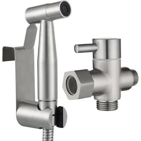 Bidet-sprühset Aus Edelstahl Mit 3-wege-ventil (3/8"-12/17") Und 1,2 M Langem Brauseschlauch, Ideal Für Wandhängende Wcs, Ws024f8