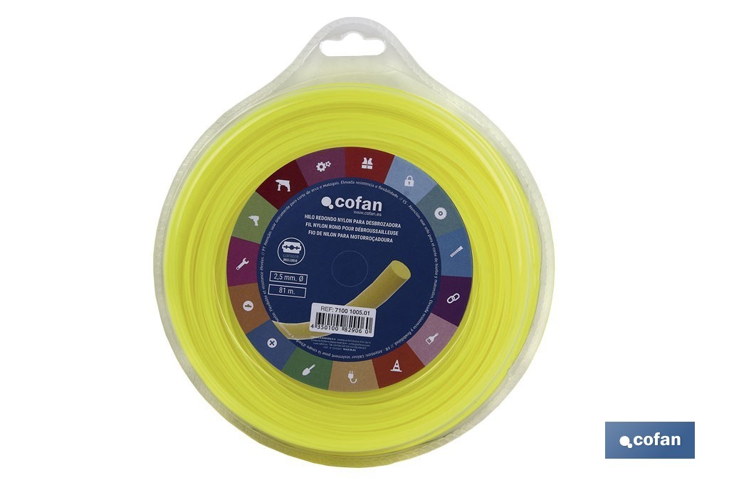 Runder Nylonfaden Für Rasenmäher 81 M X 2,5 Cm