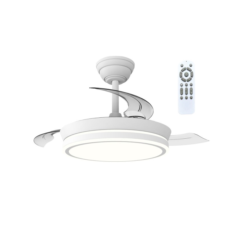 Led-deckenventilator Einziehbare Flügel Night Eco S Blanco 39w 4290lm Cct Dim