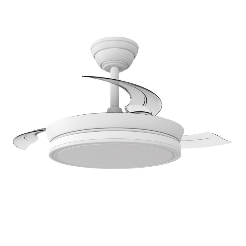 Led-deckenventilator Einziehbare Flügel Night Evo Mini Blanco 39w 4550lm Cct Dim