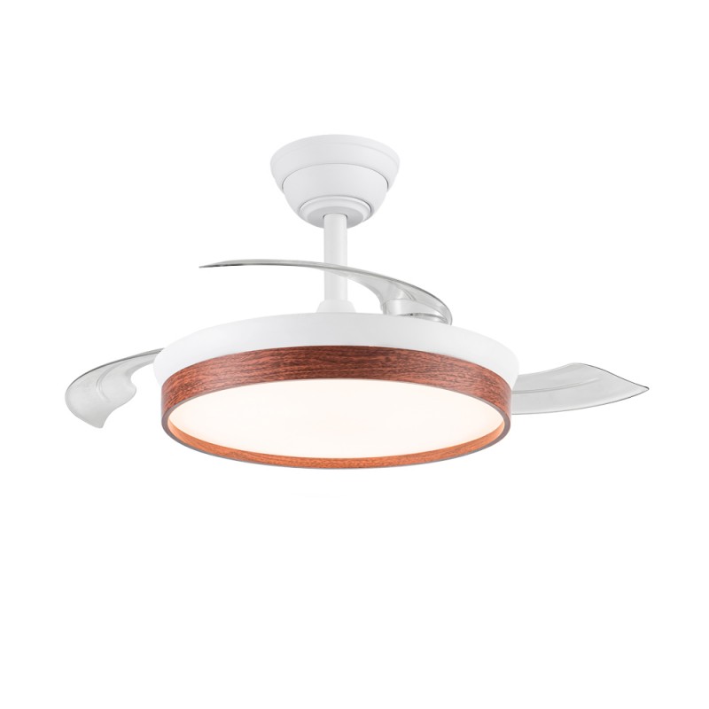 Led-deckenventilator Einziehbare Flügel Paneco Mini Cerezo 39w 4290lm Cct Dim