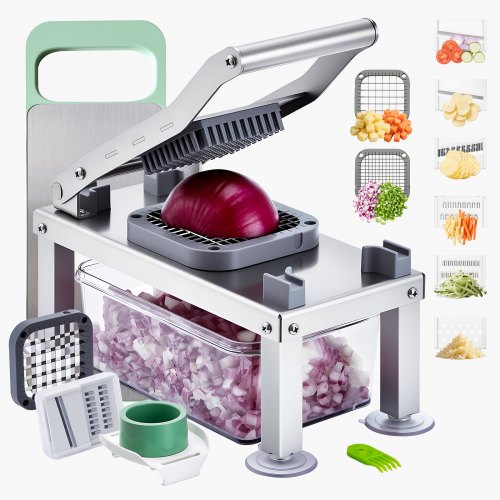 Gemüseschneider, Mandolinenschneider, All-in-1-gemüseschneider Mit 8 Edelstahlklingen, Käsereibe, Zwiebel- & Kartoffelsalatschneider Mit Behälter, Küchenhelfer & Wichtige Haushaltsgeräte