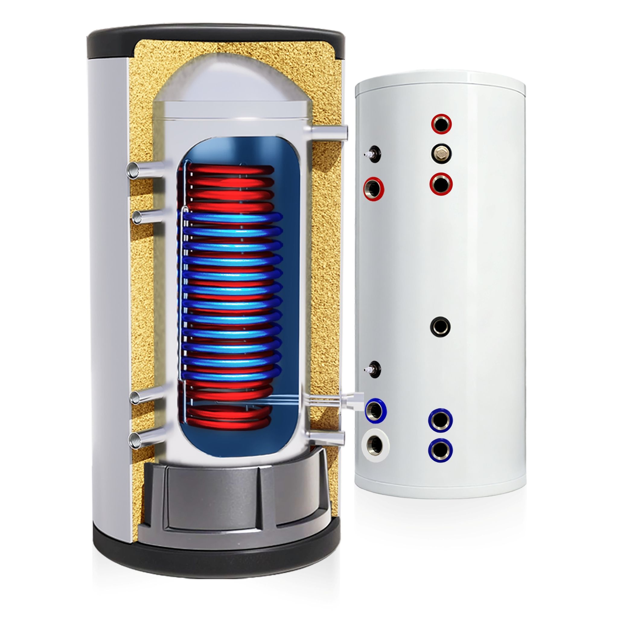 Warmwasserspeicher 150 L – Edelstahl – 2 Wärmetauscher (0,6 + 1,6 M²) – Boiler