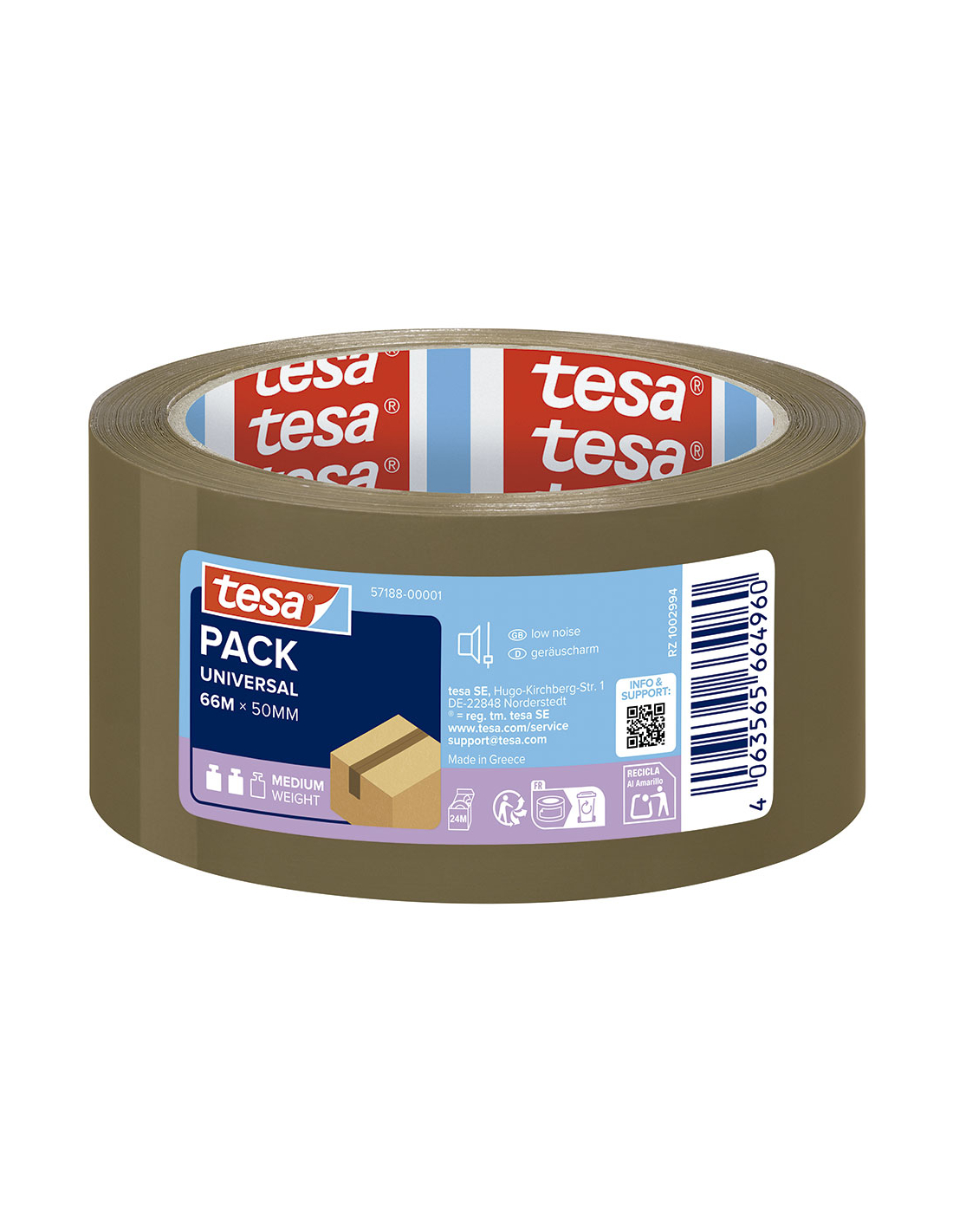 Universelle Braune Einpackband 50 Mm X 66 M