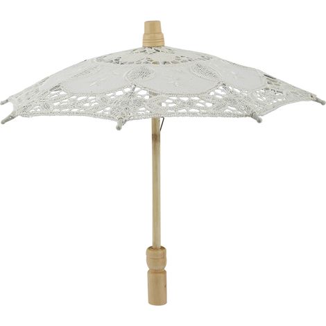 Handgefertigter, Bestickter Sonnenschirm Aus Baumwollspitze Für Hochzeiten, Beigefarbener Sonnenschirm, Accessoire Für Die Zeremonie