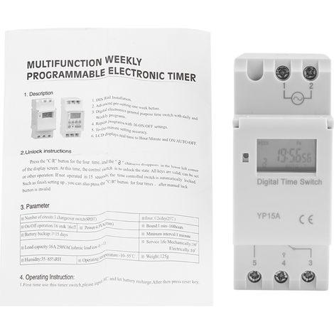 16a 220v Ac Digitaler Programmierbarer Zeitschalter Mit Lcd-anzeige Und Relais