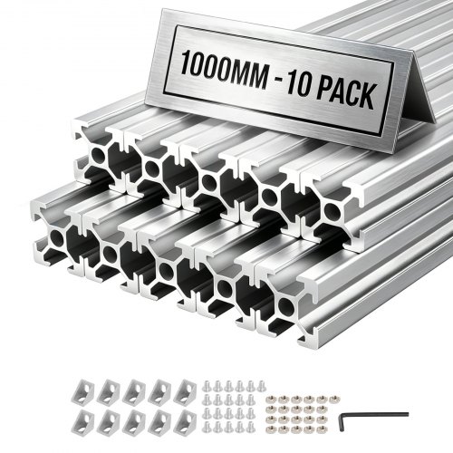 2020 Aluminium Profile 10 Stk. 1 M, Eloxierte T-nut-aluprofile Nach Eu-standard, Hochfestes Strangpressprofil, Aluminiumschiene Für 3d-druckerteile, Cnc-diy-werkbänke Und Montage, Silber