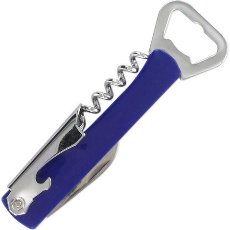 Farbenfroher, Professioneller Flaschenöffner Für Die Bar – Edelstahl Und Kunststoff – Gelb Und Blau – 13,5 X 4 Cm