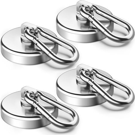 Starker 50-kg-magnethaken, 4 Stück Superstarke 42-mm-neodym-magnete, 360° Drehbarer Magnethaken, Küchenhaken Für Kühlschrank, Küche, Garage, Camping