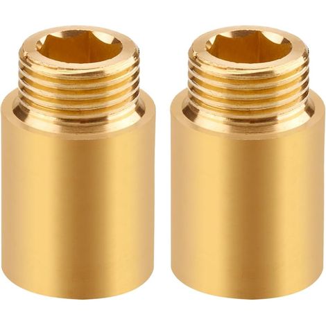Konvolut Aus 2 Wasserhahnverlängerungen – 1/2" X 30 Mm – Gewindeverlängerung Dn15-1/2" Ig X 1/2" Ag – Messing-verlängerungsstück 30 Mm – Anschlussverlängerung Für Trinkwasser- Und Heizungsinstallation