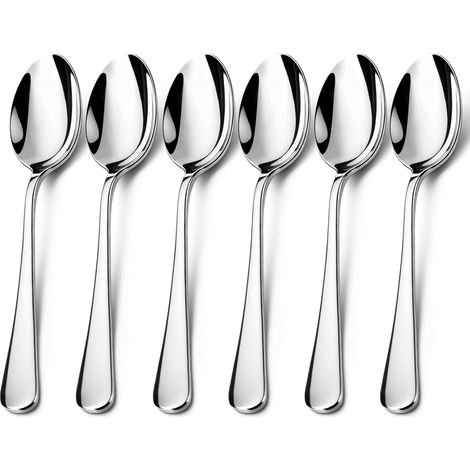 6-teiliges Suppenlöffel-set, 20 Cm Lange, Runde Edelstahllöffel, Spülmaschinenfest, Küchenbesteck Für Zuhause, Hotel Und Restaurant