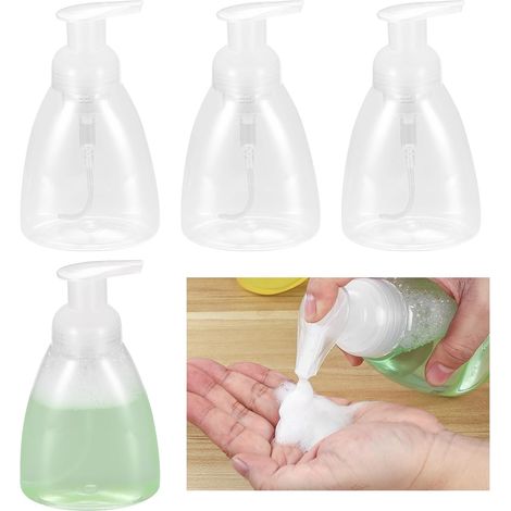350-ml-schaumseifenspender, 4er-pack Flüssigseifenspender Mit Pumpe, Spülmittelspender, Nachfüllbare Pumpflaschen Für Handseife, Küche, Bad