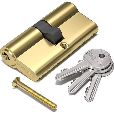 Europäisches 60-mm-türschloss Aus Messing Mit Zylinder, 3 Standardschlüssel, Aufbruch-, Stoß- Und Bohrfest.
