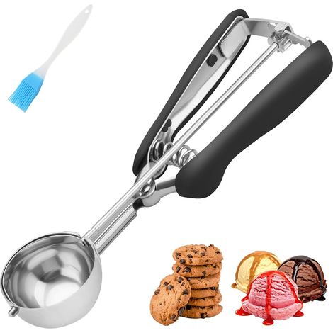 Mittlerer Kekslöffel, 2 Esslöffel, Größe 40, Keksteigportionierer, Eisportionierer Aus 18/8-edelstahl Mit Komfortablem Griff, Zum Backen Von Keksen Und Muffins