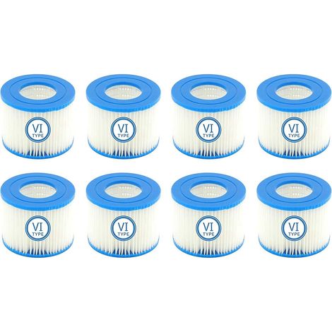 Spa Filter Vi Ersatzfilterkartuschen Für Bestway Flowclear Schwimmbadfilter Für Bestway Vi, Miami, Vegas, Monaco Größe 6-58323 (8 Stück)