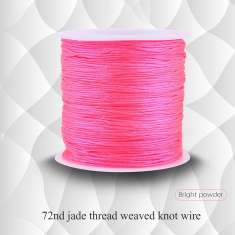 100 M X 0,8 Mm Leuchtend Pinkfarbene Nylon-makrameeschnur Mit Chinesischem Knotenmuster, Rattenschwanzkordel Für Schmuck Und Bastelarbeiten