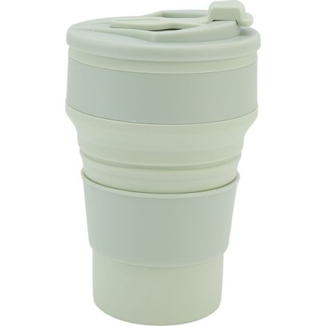 Faltbarer Silikonbecher (500 Ml), Hitzebeständig, Tragbarer Reisebecher Für Tee Und Wasser, Hellgrün, Ideal Für Outdoor-aktivitäten Und Geschäftsreisen
