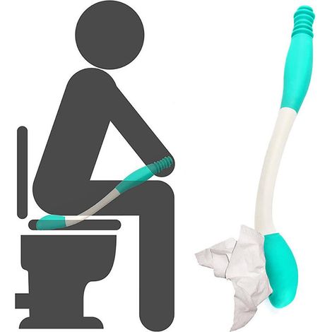 Automatische Toilettenhilfe (40 Cm), Handtuchhalter Mit Großer Reichweite Für Ältere Menschen Und Schwangere, Erleichtert Die Reinigung Ohne Bücken