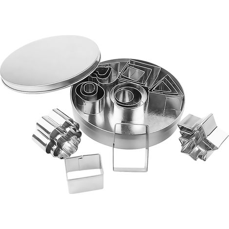 24-teiliges Ausstechformen-set Aus Edelstahl: Stern-, Herz-, Blumen- Und Runde Formen, Für Kekse, Fondant, Modelliermasse Und Diy-projekte.