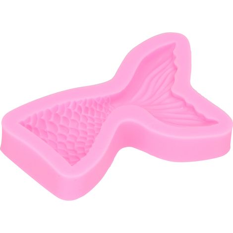 Große Rosa Silikonform Mit Fischschwanzmotiv Für Fondant, Schokolade, Gebäck Und Tortendekoration (11x8x2cm)