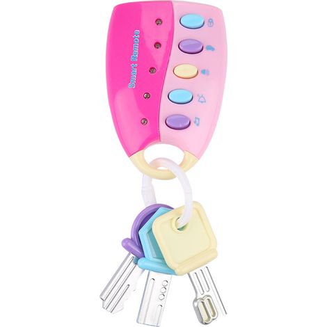 Ferngesteuerter Spielzeugautoschlüssel Mit Licht Und Musik, Frühkindliches Lernspielzeug, Rosa