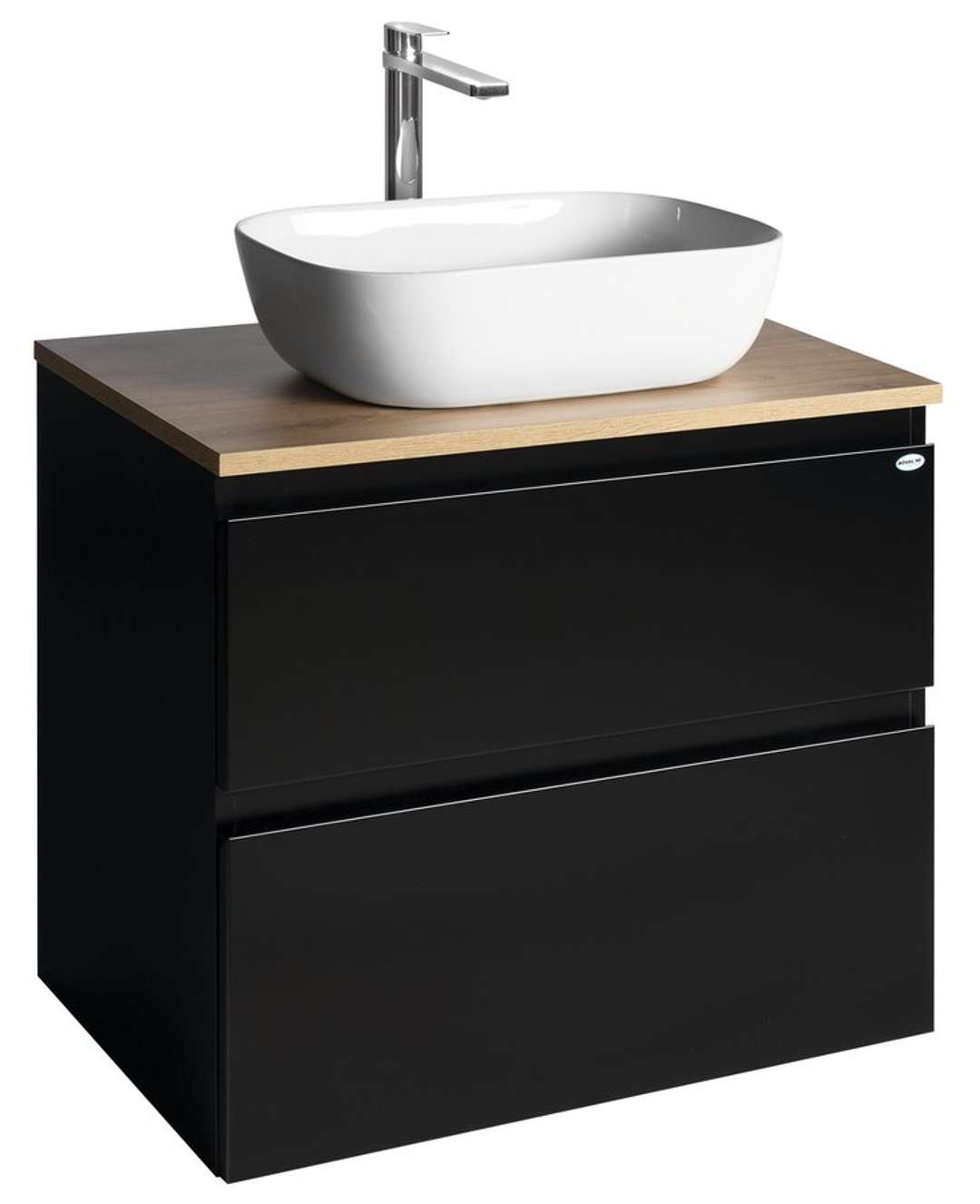 Aqualine Altair - Waschtischunterschrank 68 Cm, Mattschwarz/eiche Emporio Ai670-01
