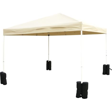 4er-set Sandsäcke Für Gartenpavillons, Sonnenschirme Und Pavillons, 15 Kg Sandgewicht, Schwarz, Ø 14 X 42 Cm - Pangivo