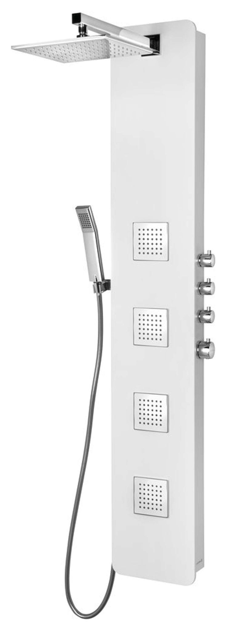 Polysan - Spirit Square Duschpaneel Mit Thermostat 250 X 1550 Mm, Weiß 81151