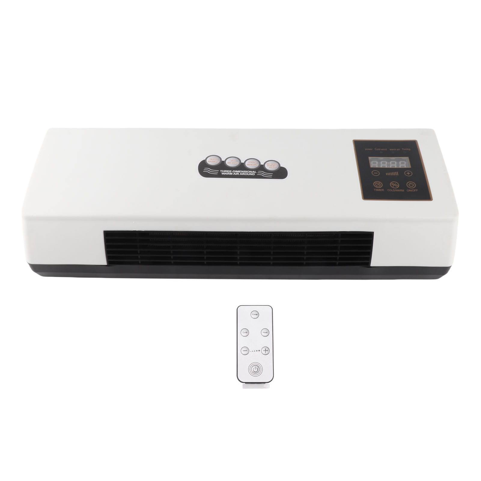 Leiser 1800-w-elektro-wandheizer Mit Fernbedienung Und Timer – Ventilatorbetrieb (natürliche Luft) + Ptc-heißluftbetrieb, Tragbare Ausführung Für Schlafzimmer Und Badezimmer, Boden-/wand-/tischmontage