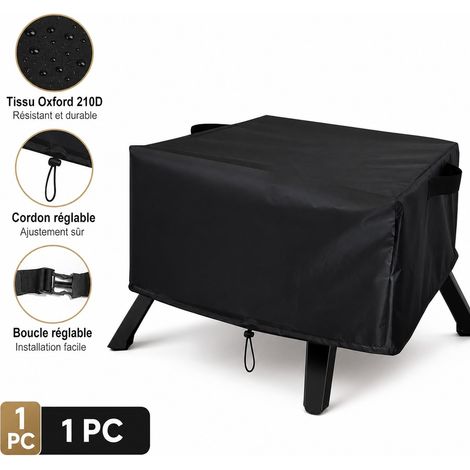 Pizzaofenabdeckung 210d Schwarz 62 X 62 X 28 Cm - Aufbewahrungsabdeckung