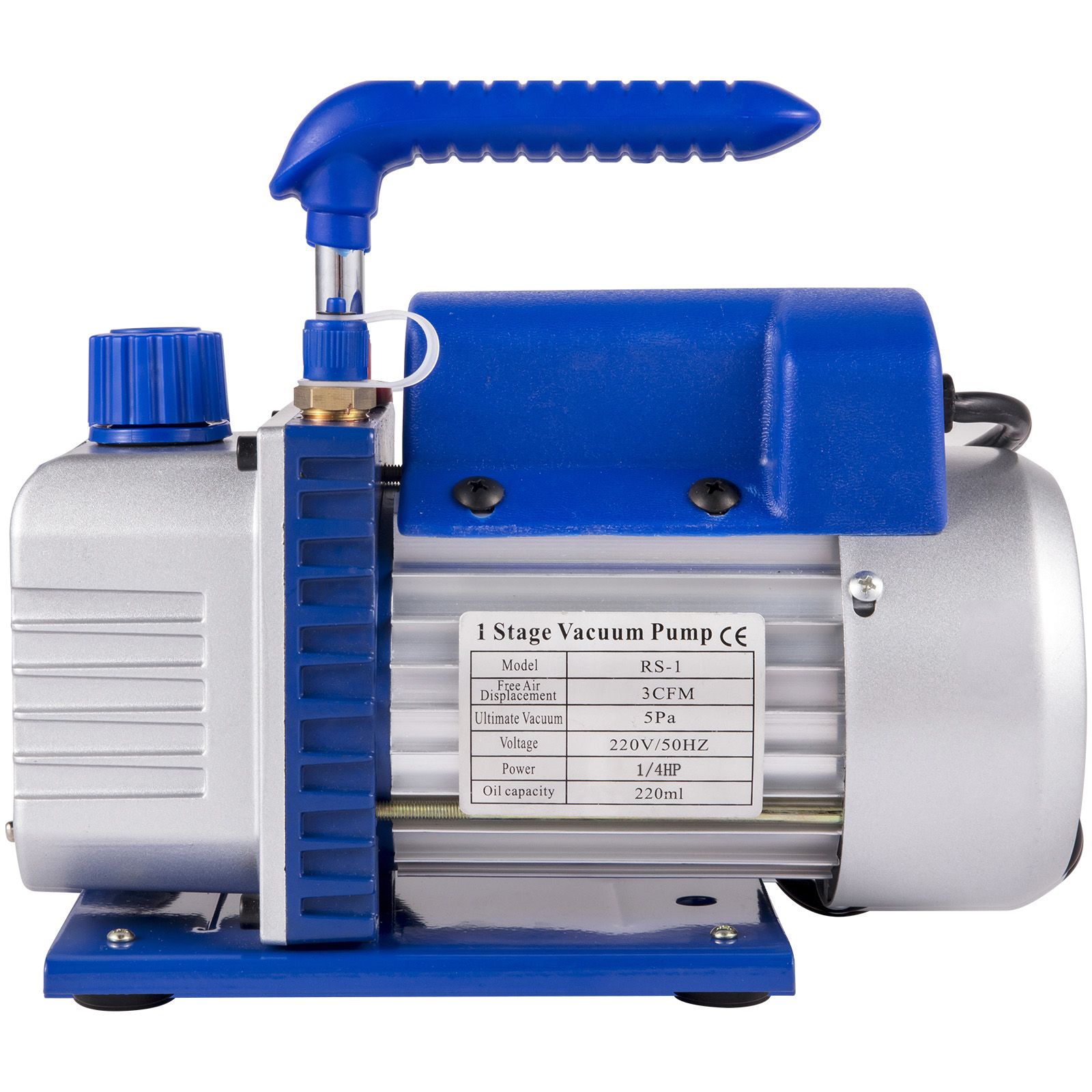 Vakuumpumpe 183 L/min (3 Cfm) 246 W (1/3 Ps) Für Kältemittel R12, R22, R134a, 1440 U/min, Vakuumkammer 117 L/min (1,8 Cfm)