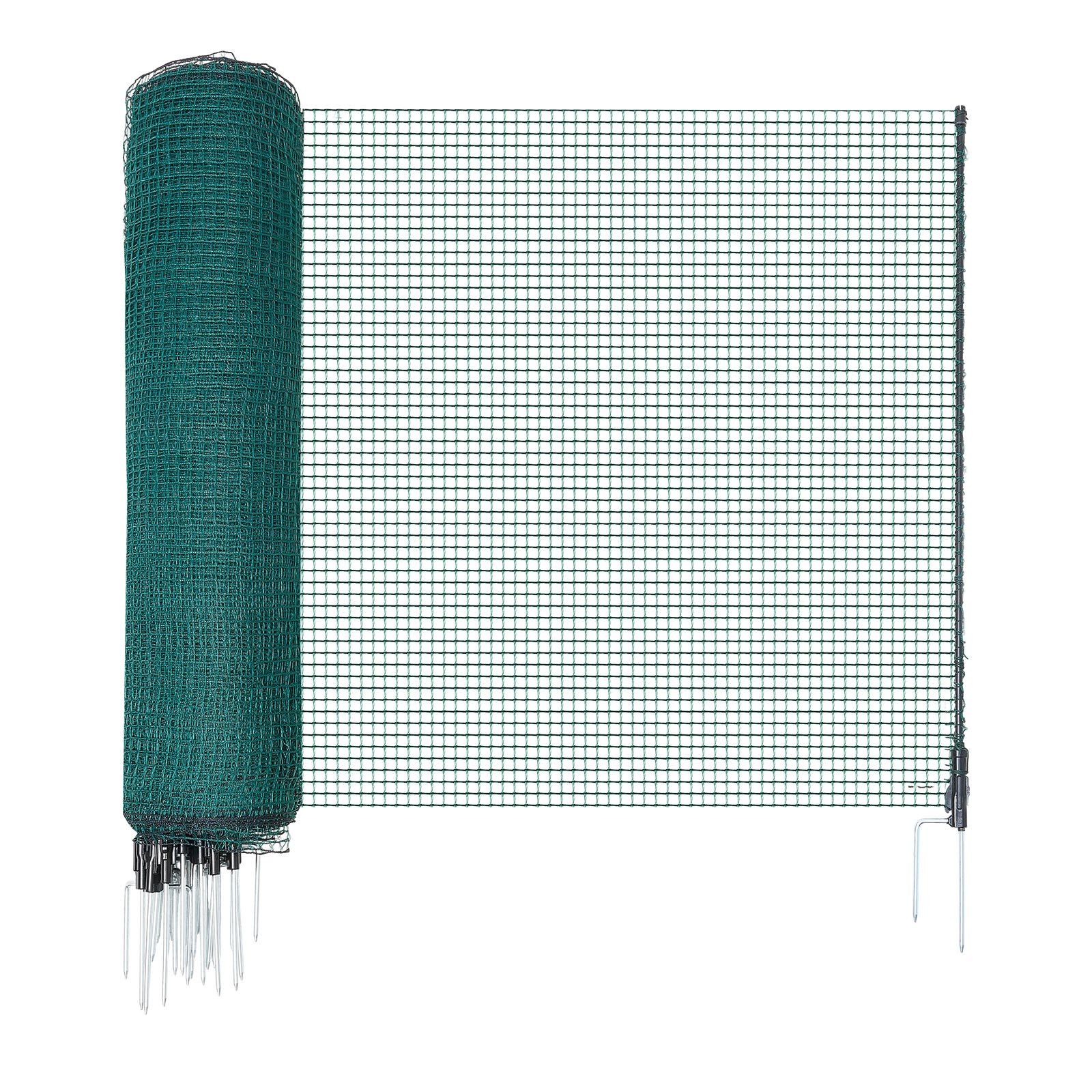 Temporärer Zaun Mit Pfählen, 1,2 X 25 M, Kunststoffnetz Für Garten, Sicherheit, Mit Doppelpfählen Und Abspannseilen, Geeignet Für Hunde, Hühner, Pflanzen, Außeneinsatz.