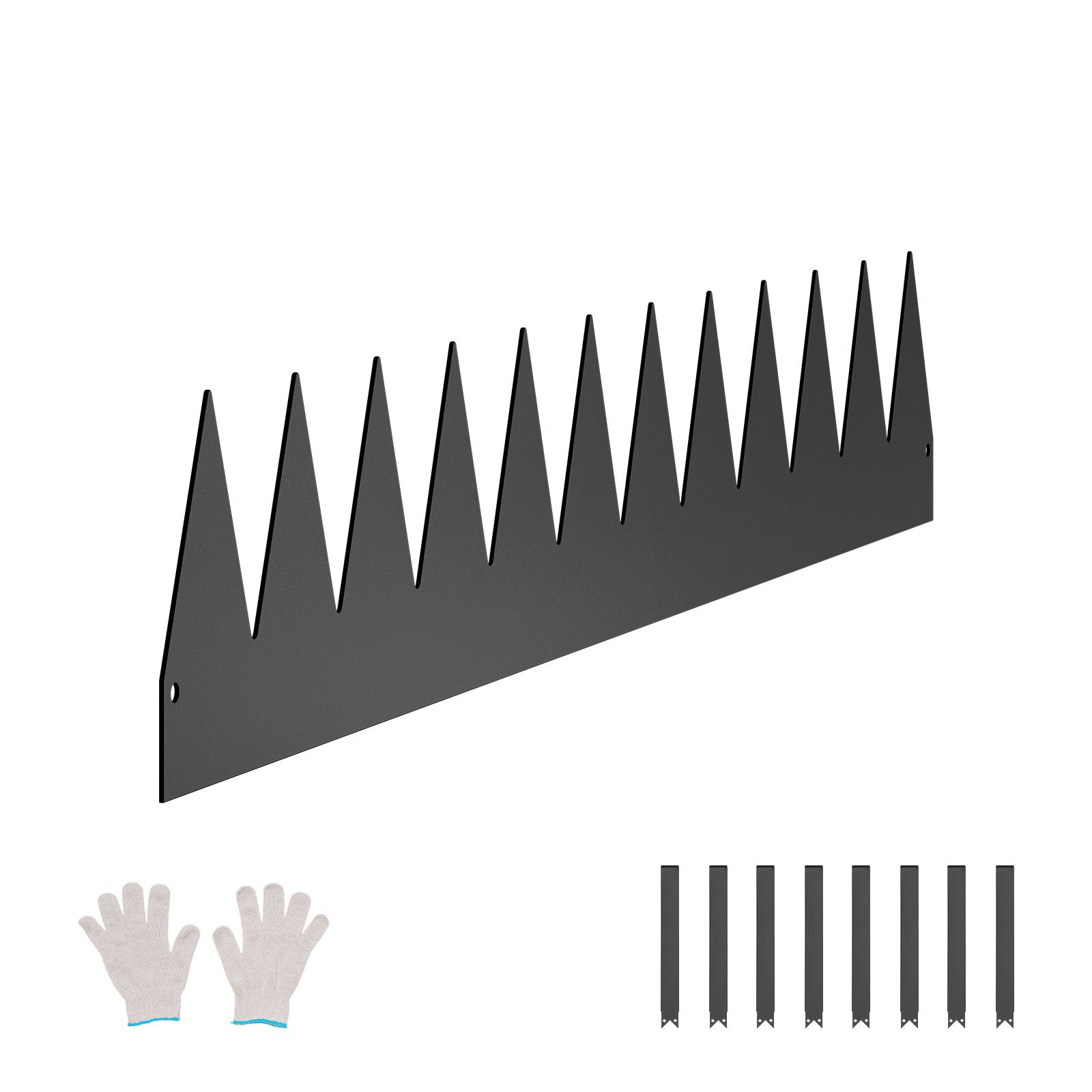 Stahl-garteneinfassung, 6er-set (40 X 15 Cm), Rostbeständig, Flexibel Für Wege Und Beete, Einfache Montage, Schwarze Oberfläche
