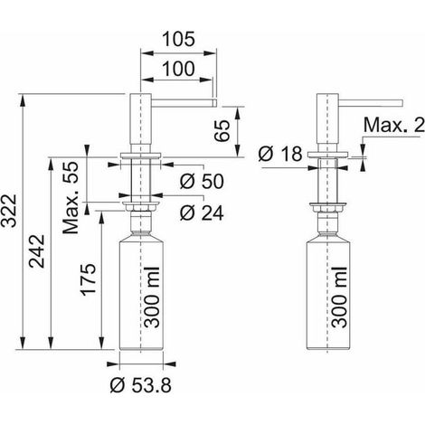 Franke Active Wandseifenspender, 300 Ml, Mattschwarz, Dosierpumpe Für Bad Und Küche, 1 Stück, Modernes Design