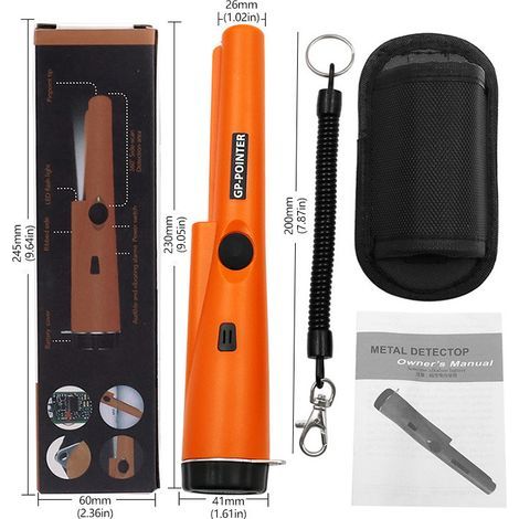 Metalldetektor - Tragbar - Orangefarbenes Set