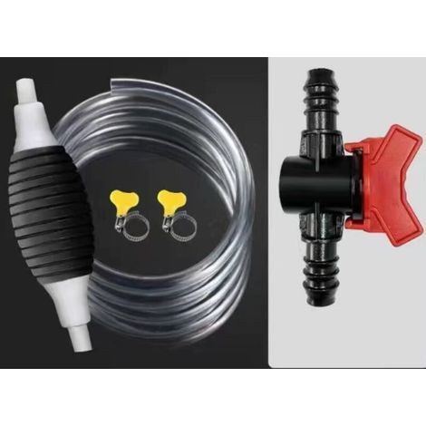 2-teiliges Manuelles Kraftstoffpumpenset Mit 2 X 2 M Schläuchen, 4 Schlauchschellen Und 2 Steuerventilen Für Wasser, Benzin Und Diesel