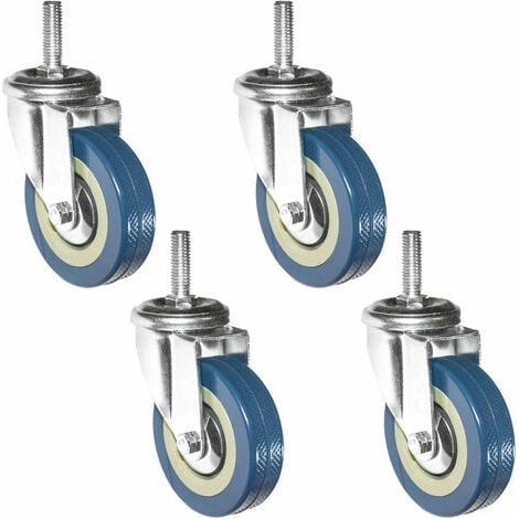 Choyclit – Satz Mit 4 Lenkrollen 75 Mm – Verzinkter Stahl – Tragfähigkeit Bis Zu 60 Kg – Nylonräder Für Möbel- Und Werkstattwagen